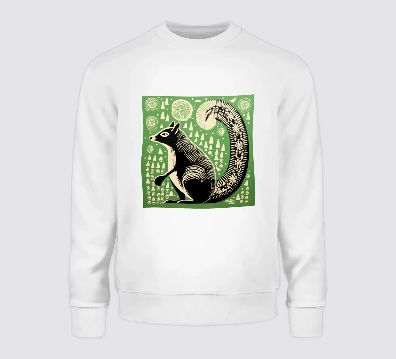 Green Skunk 1 sweatshirt by Minimal Animal Art