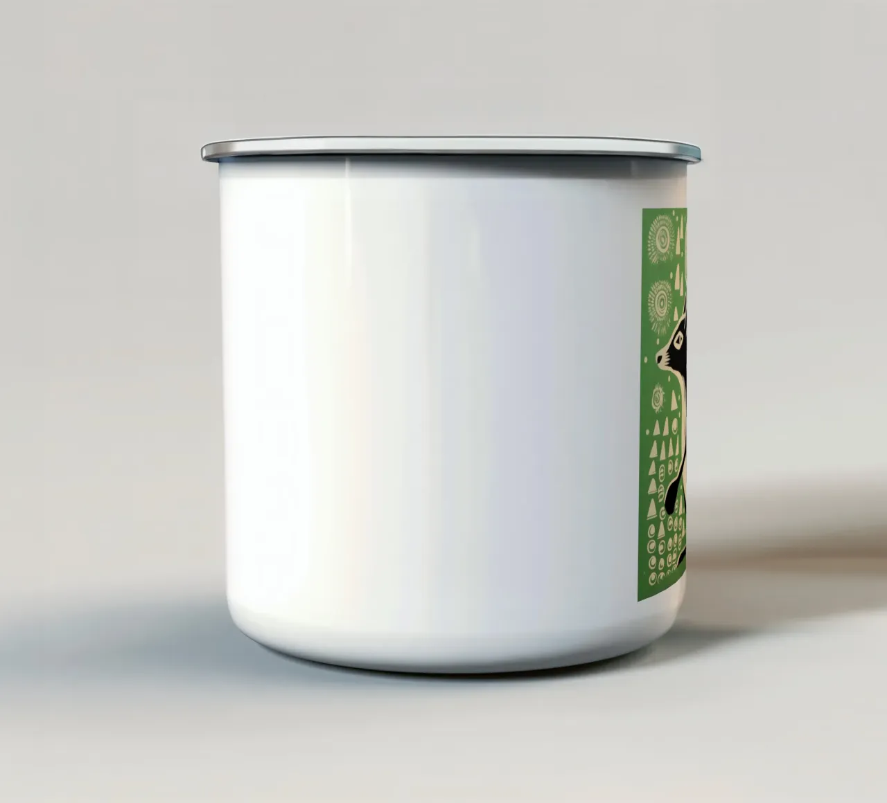 Puzzola verde 1 tazza in smalto da Minimal Animal Art