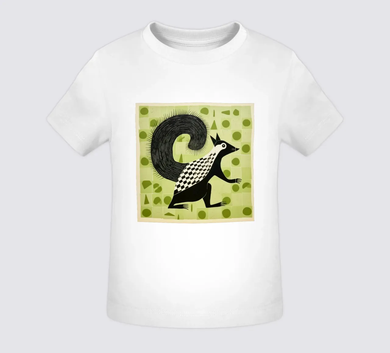 Puzzola verde 2 maglietta neonato da Minimal Animal Art