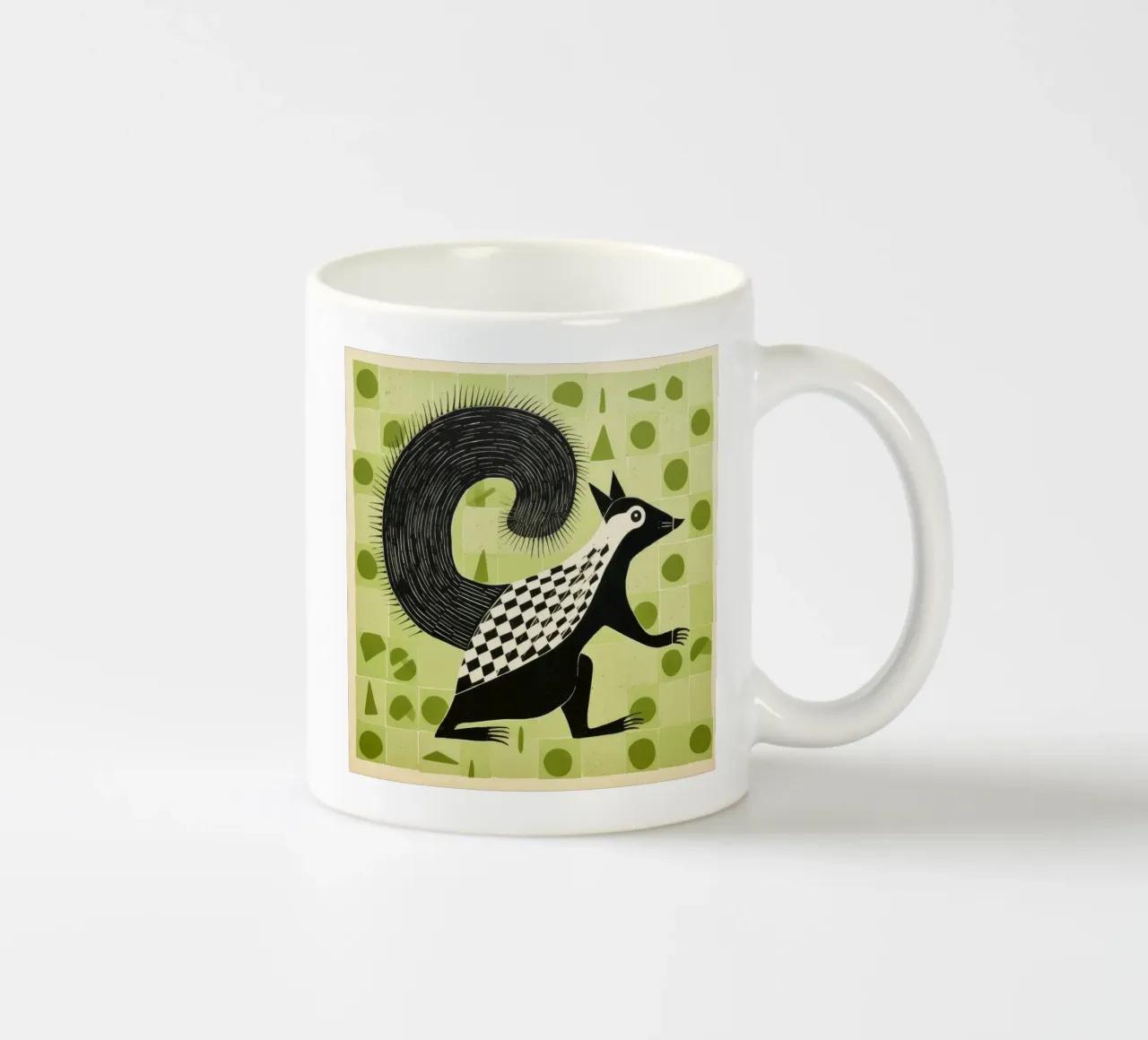 Puzzola verde 2 tazza in ceramica da Minimal Animal Art