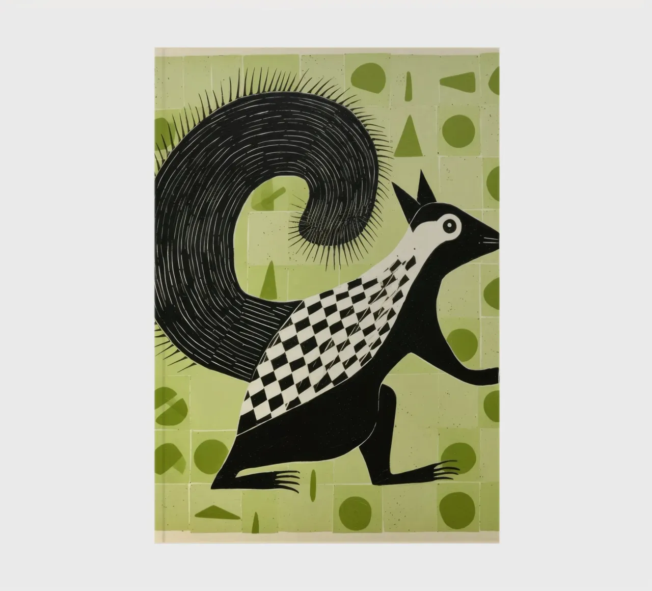 Green Skunk 2 notebook by Minimal Animal Art