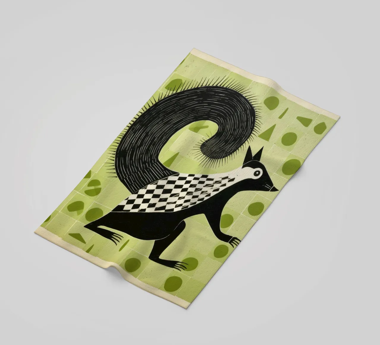 Puzzola verde 2 telo mare da Minimal Animal Art