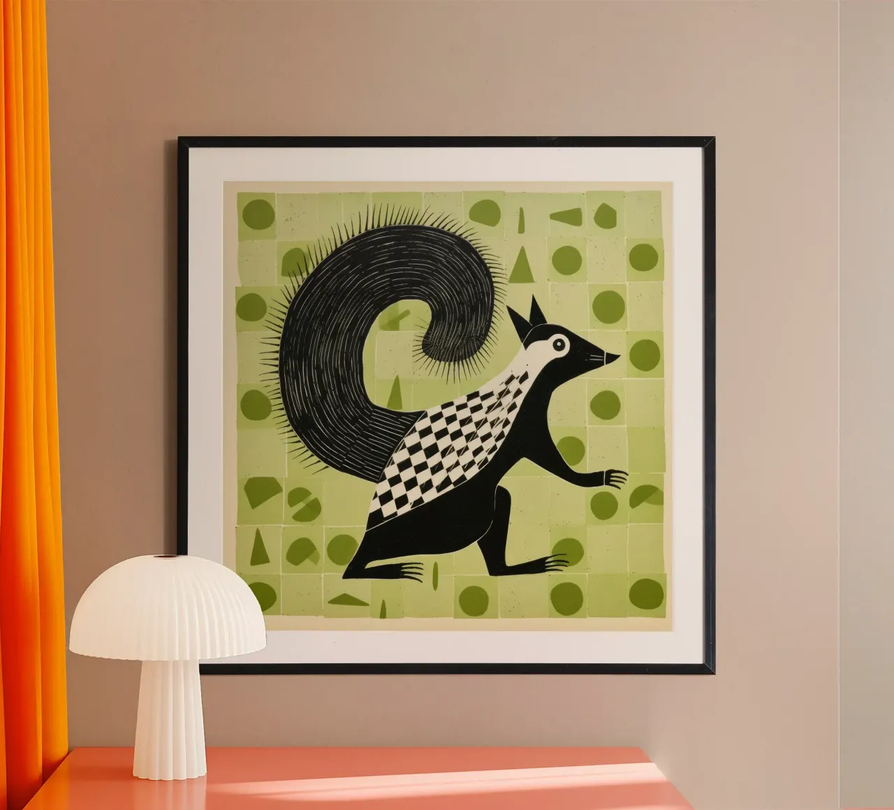 Puzzola verde 2 poster da Minimal Animal Art