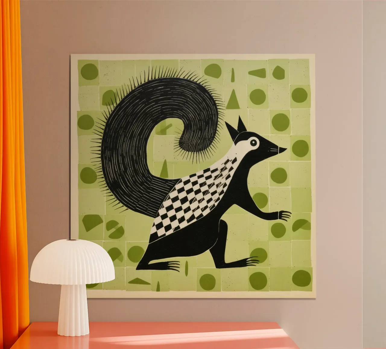 Puzzola verde 2 poster da Minimal Animal Art