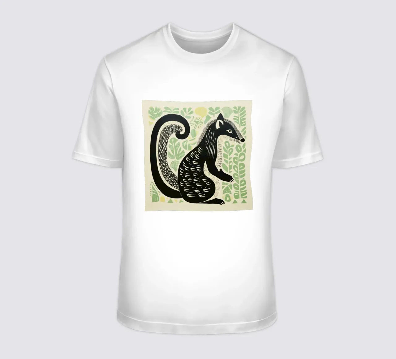 Puzzola verde 3 t-shirt da Minimal Animal Art