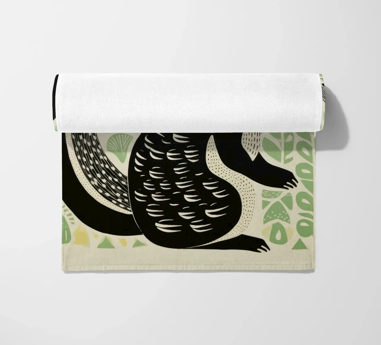 Puzzola verde 3 telo mare da Minimal Animal Art