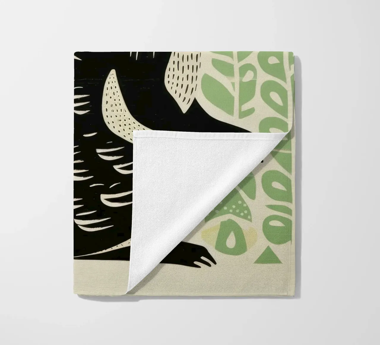 Puzzola verde 3 telo mare da Minimal Animal Art