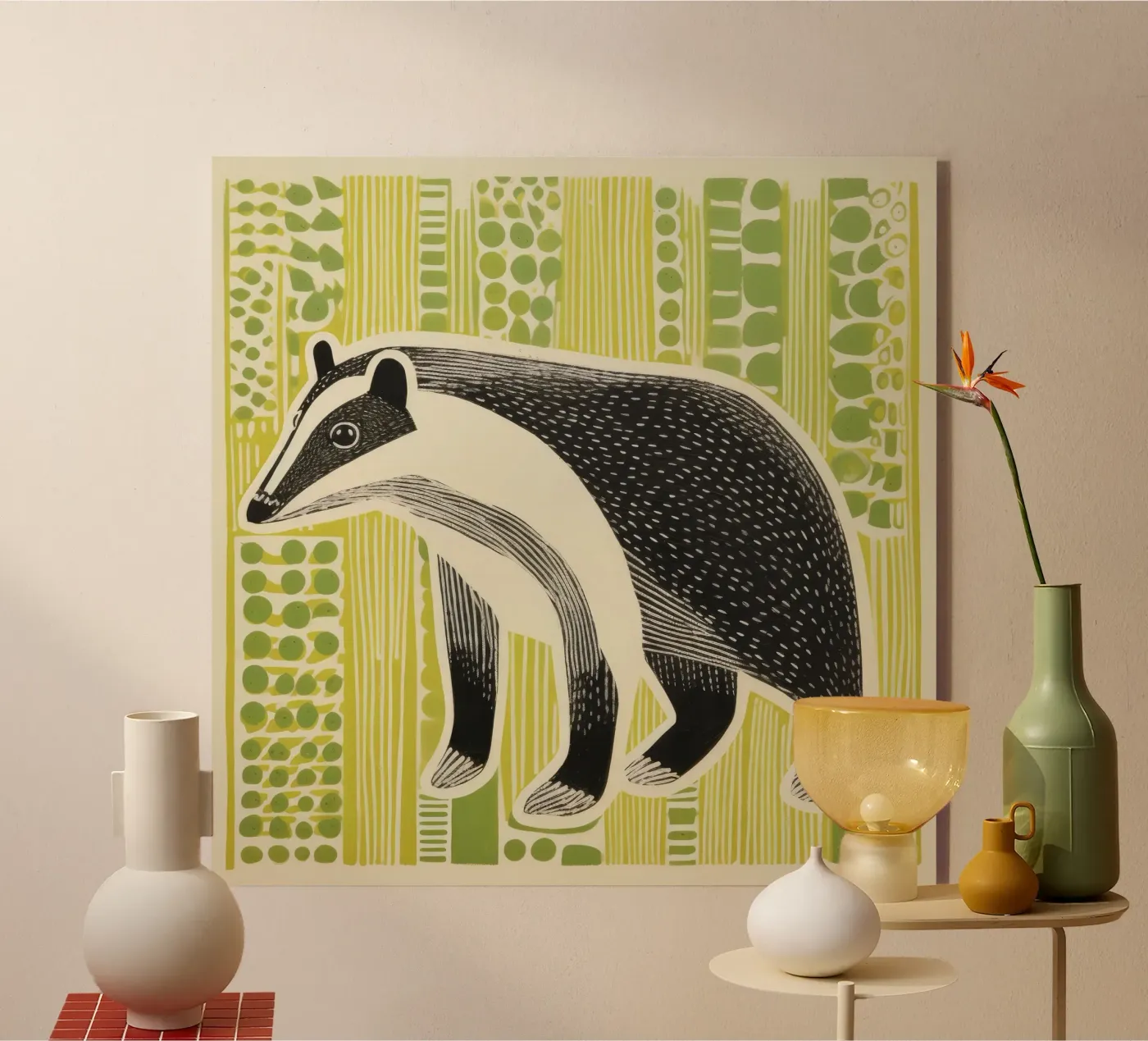 Green Skunk plexiglass da Minimal Animal Art