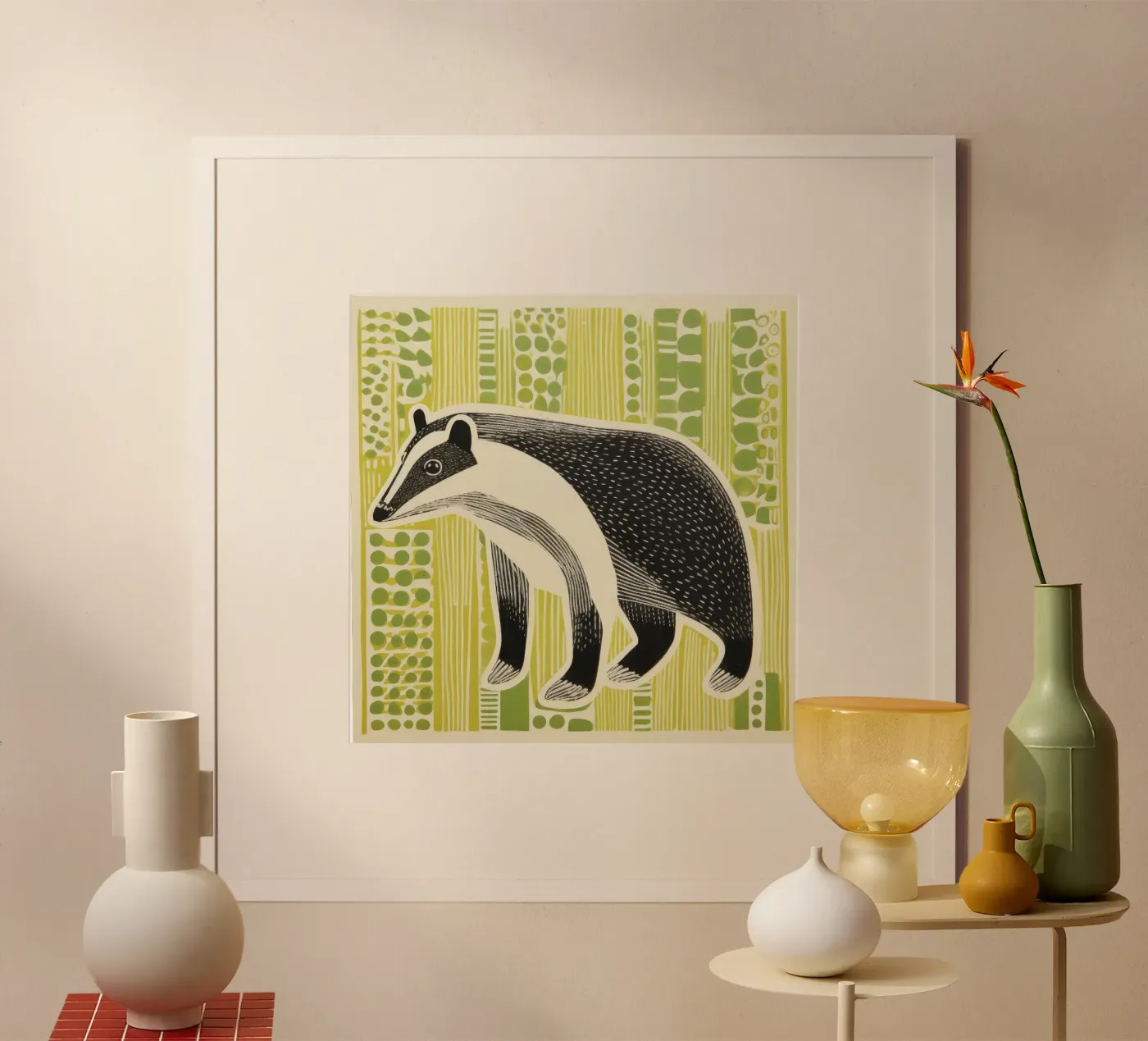 Green Skunk poster by Minimal Animal Art