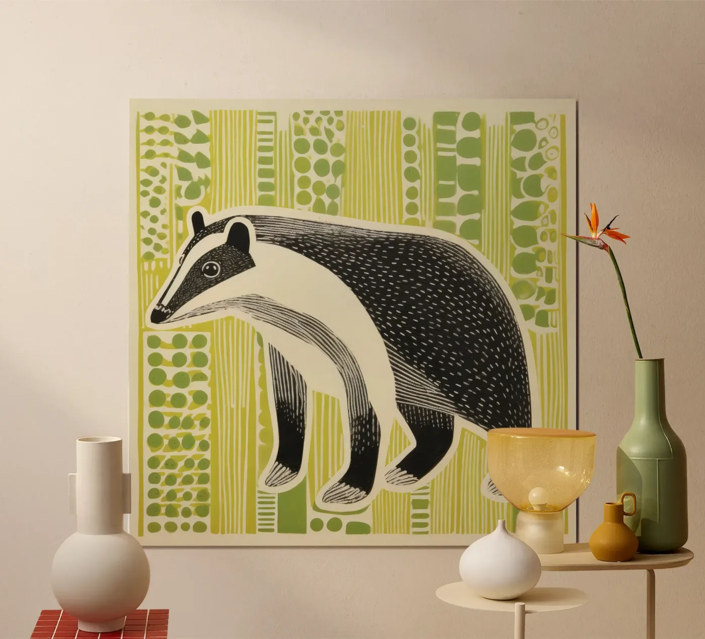 Green Skunk poster by Minimal Animal Art