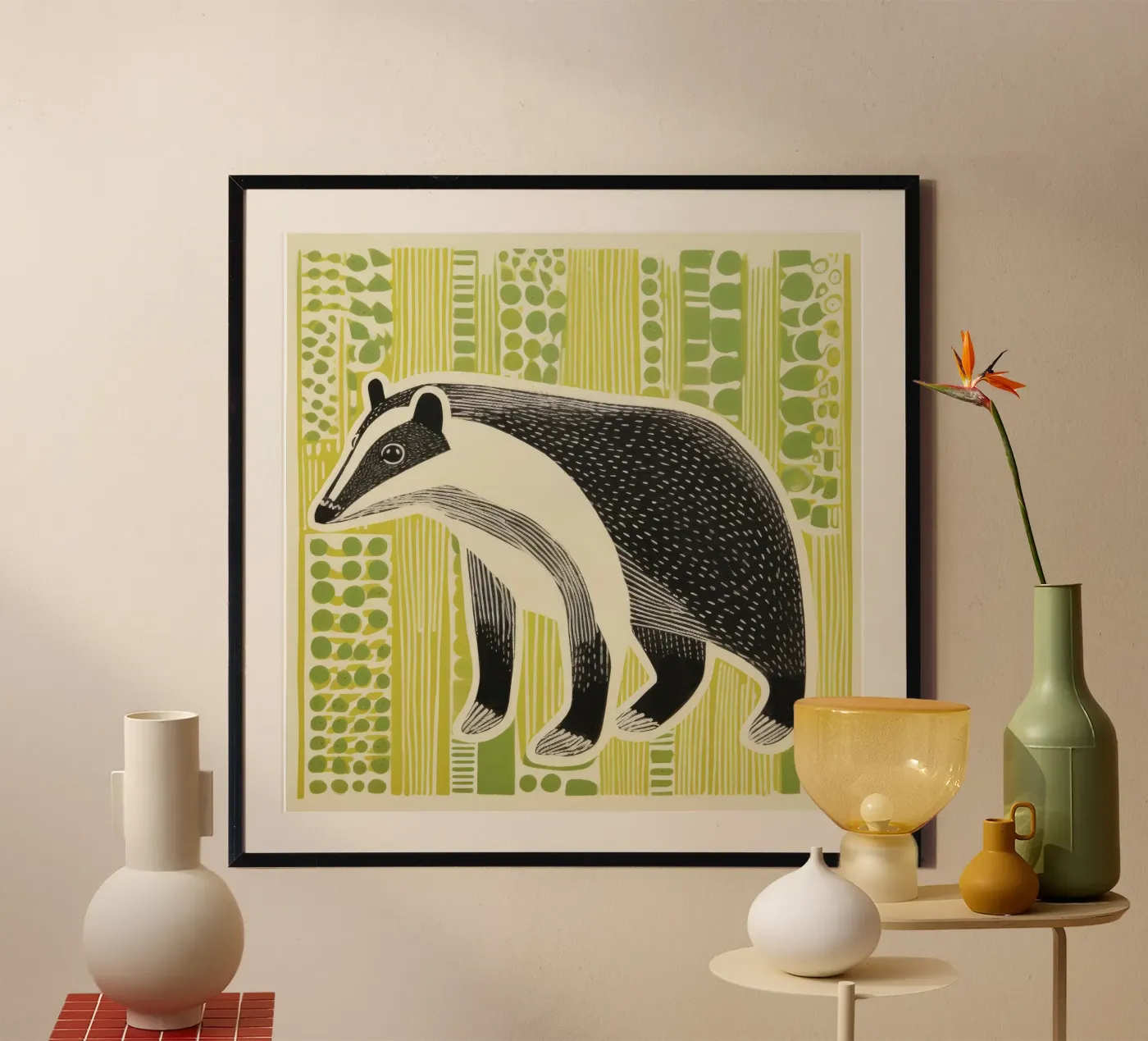 Green Skunk poster by Minimal Animal Art