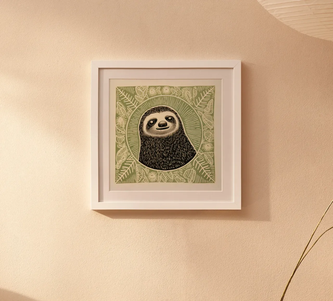 Bradipo verde 1 carta hahnemühle da Minimal Animal Art