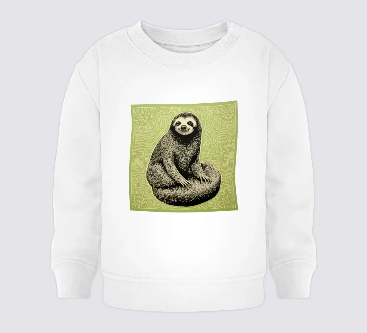 Bradipo verde 2 felpa neonato da Minimal Animal Art