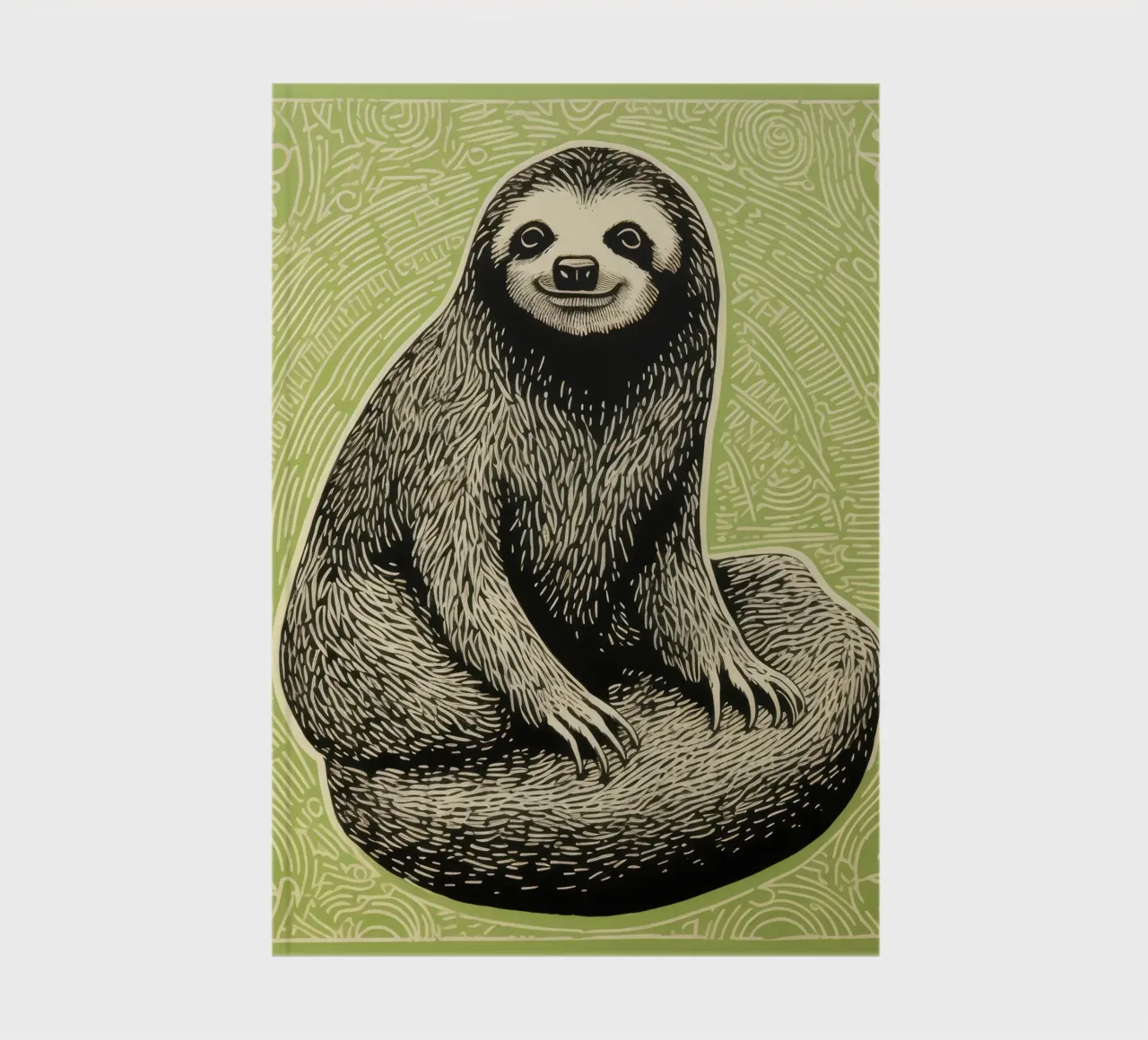 Paresseux vert 2 carnet de notes de Minimal Animal Art