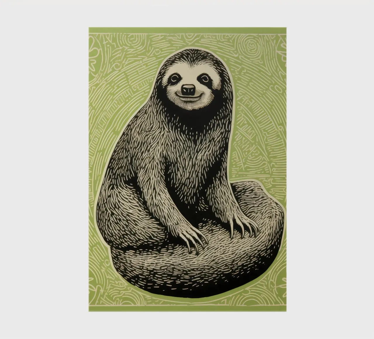Paresseux vert 2 carnet de notes de Minimal Animal Art