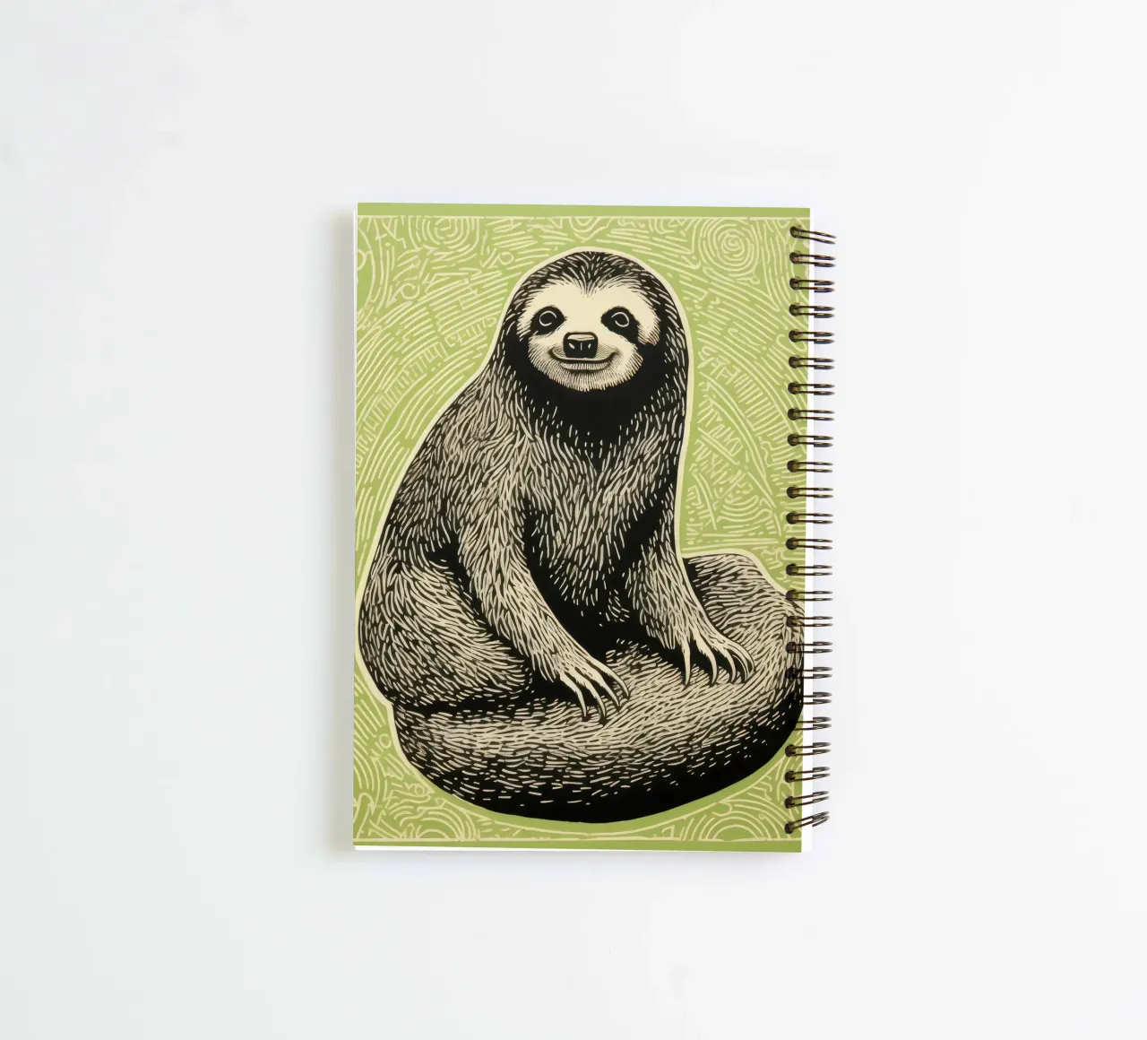 Green Sloth 2 spiral notebook by Minimal Animal Art
