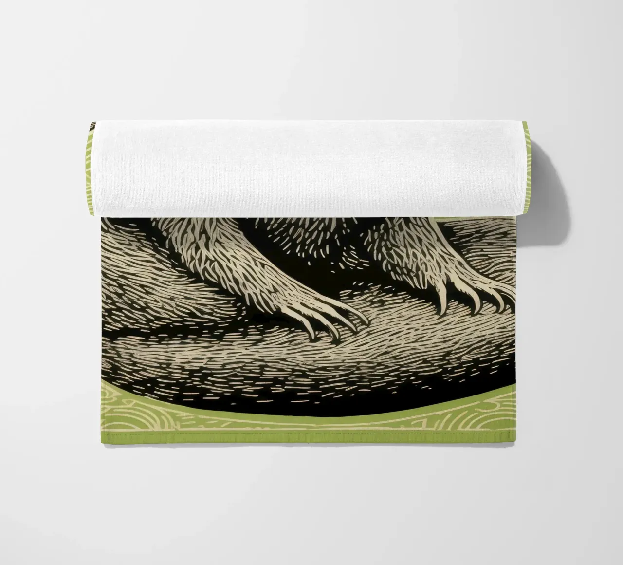 Bradipo verde 2 telo mare da Minimal Animal Art