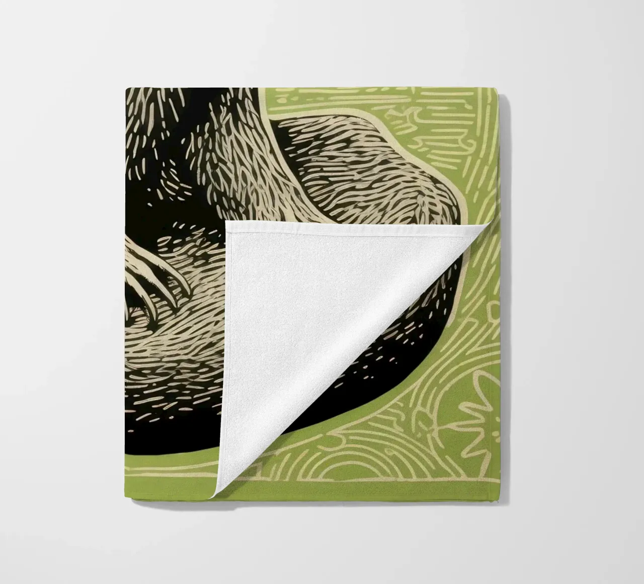 Bradipo verde 2 telo mare da Minimal Animal Art