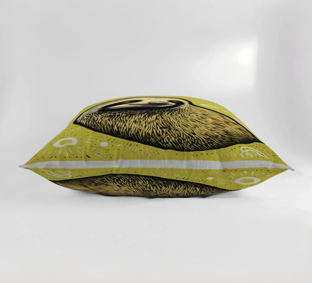 Bradipo verde 4 cuscino da Minimal Animal Art