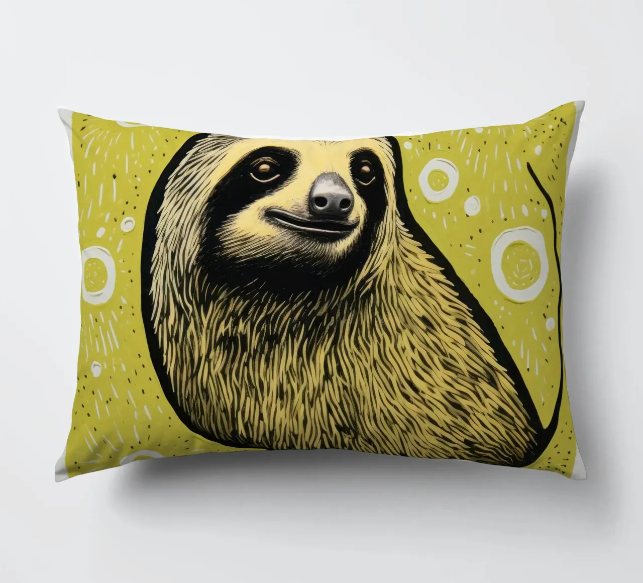 Bradipo verde 4 cuscino da Minimal Animal Art