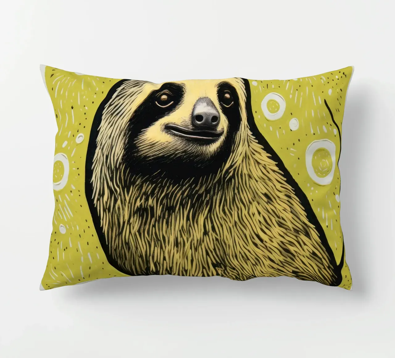 Bradipo verde 4 cuscino da Minimal Animal Art