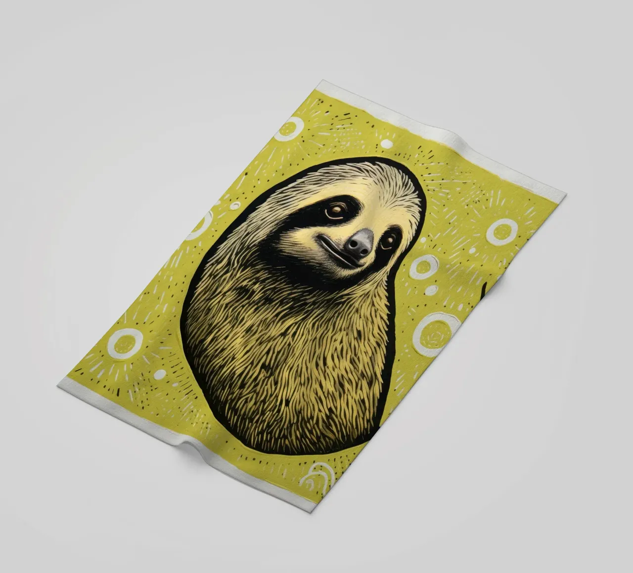Bradipo verde 4 telo mare da Minimal Animal Art