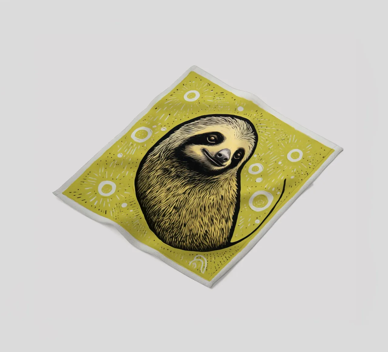 Bradipo verde 4 coperta in pile da Minimal Animal Art