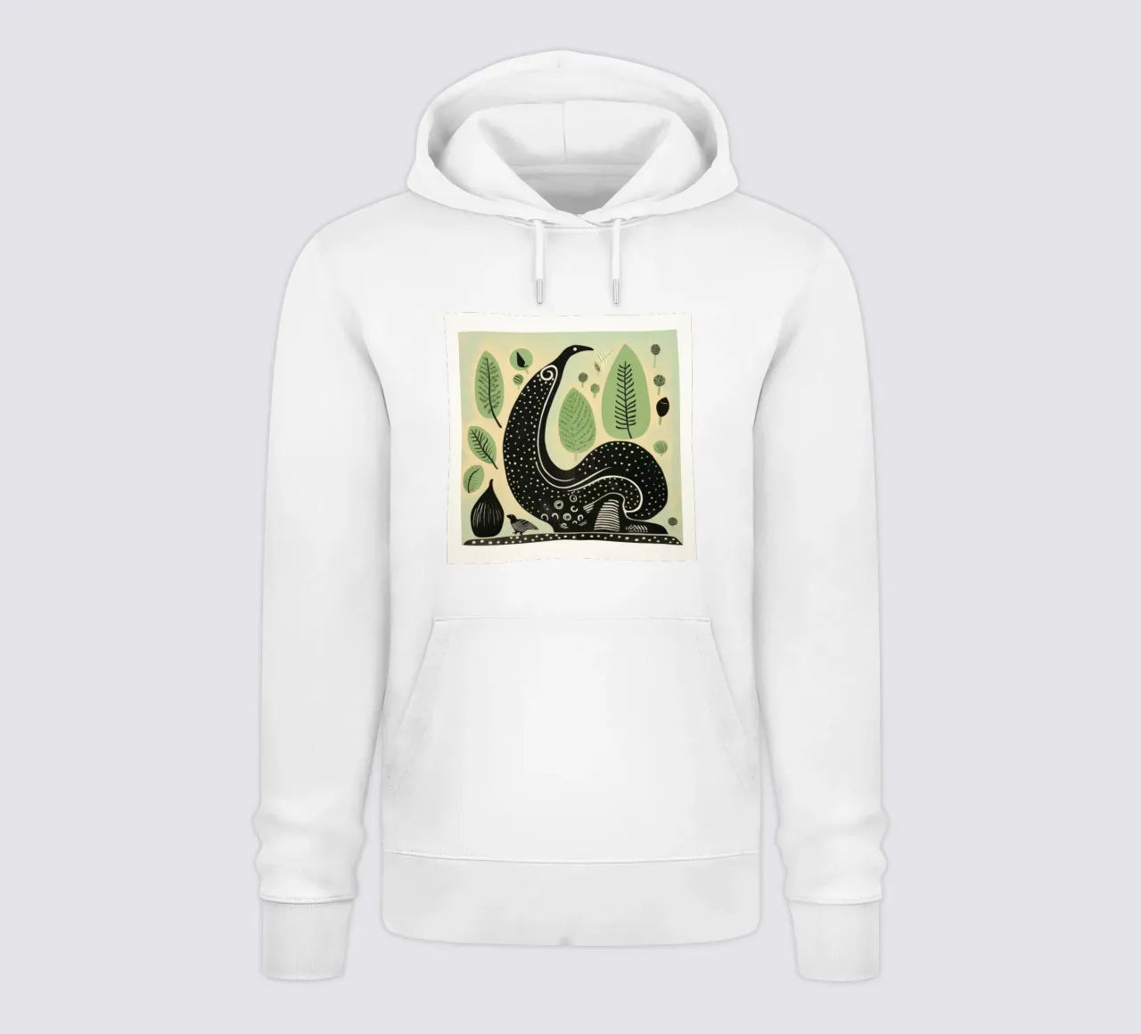 Lumaca verde 1 felpa con cappuccio da Minimal Animal Art