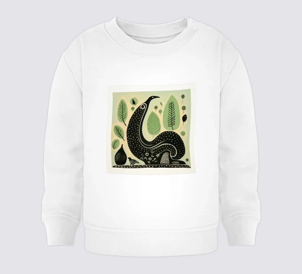 Green Slug 1 baby sweatshirt by Minimal Animal Art