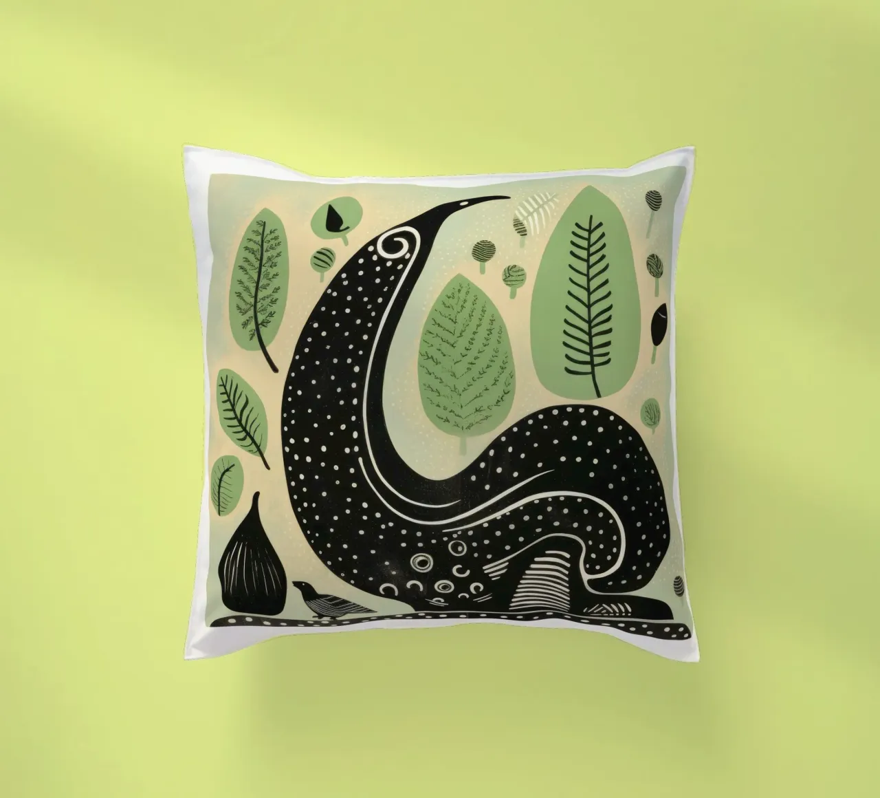 Lumaca verde 1 cuscino da Minimal Animal Art