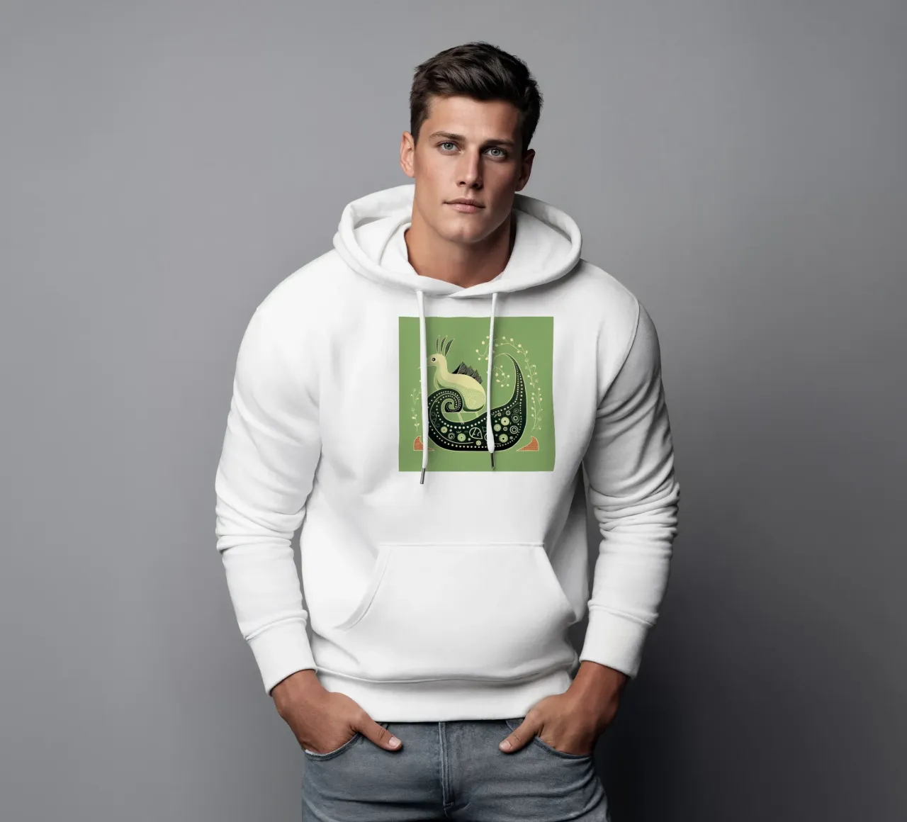 Lumaca verde 2 felpa con cappuccio da Minimal Animal Art