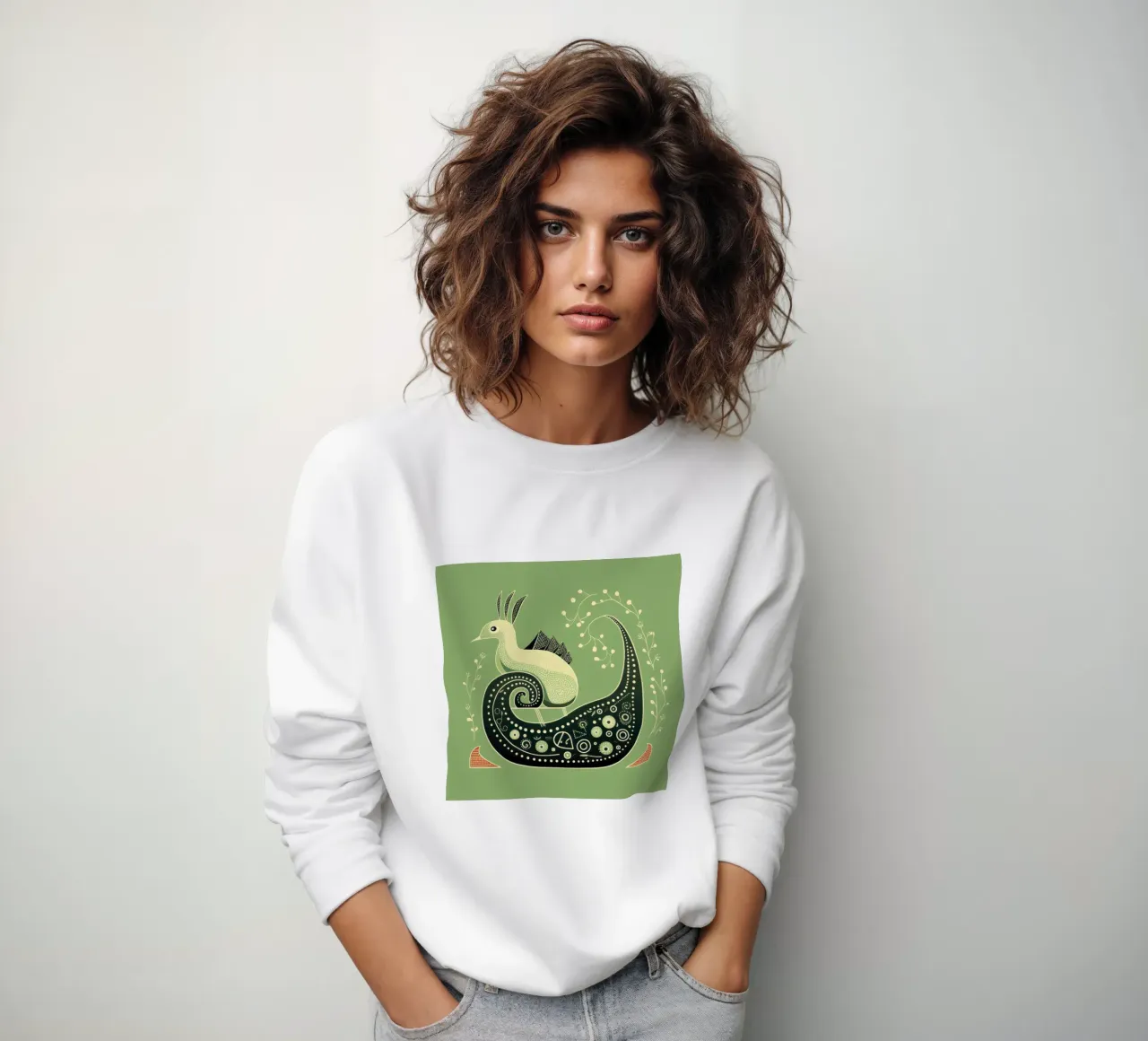 Green Slug 2 sweatshirt by Minimal Animal Art