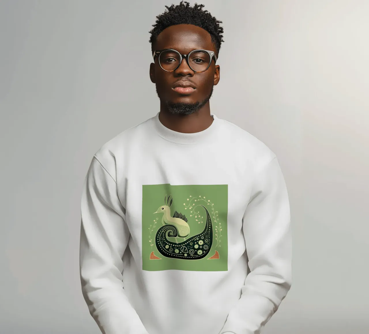 Green Slug 2 sweatshirt by Minimal Animal Art