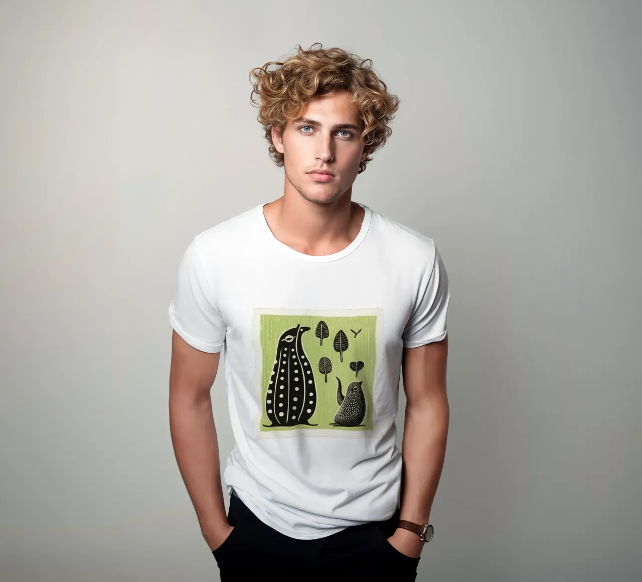 Lumaca verde 4 t-shirt da Minimal Animal Art
