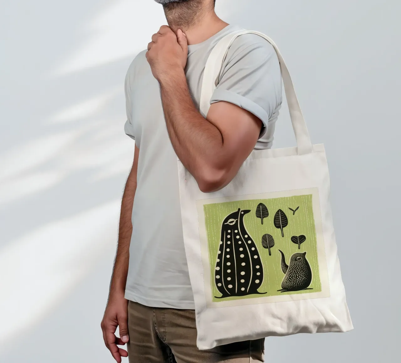 Lumaca verde 4 borsa in juta da Minimal Animal Art