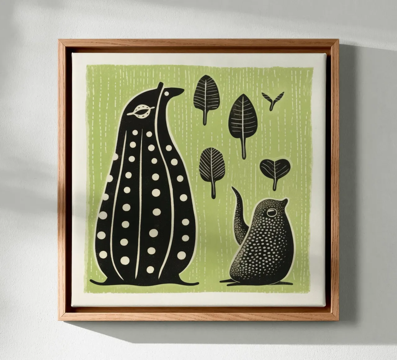 Lumaca verde 4 tela con Cornice a cassetta da Minimal Animal Art