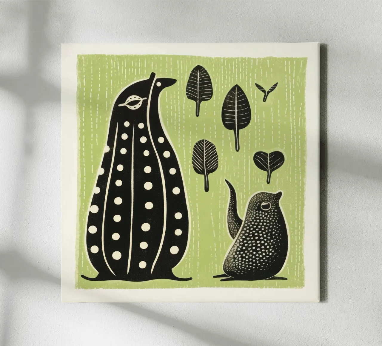 Lumaca verde 4 tela con Cornice a cassetta da Minimal Animal Art