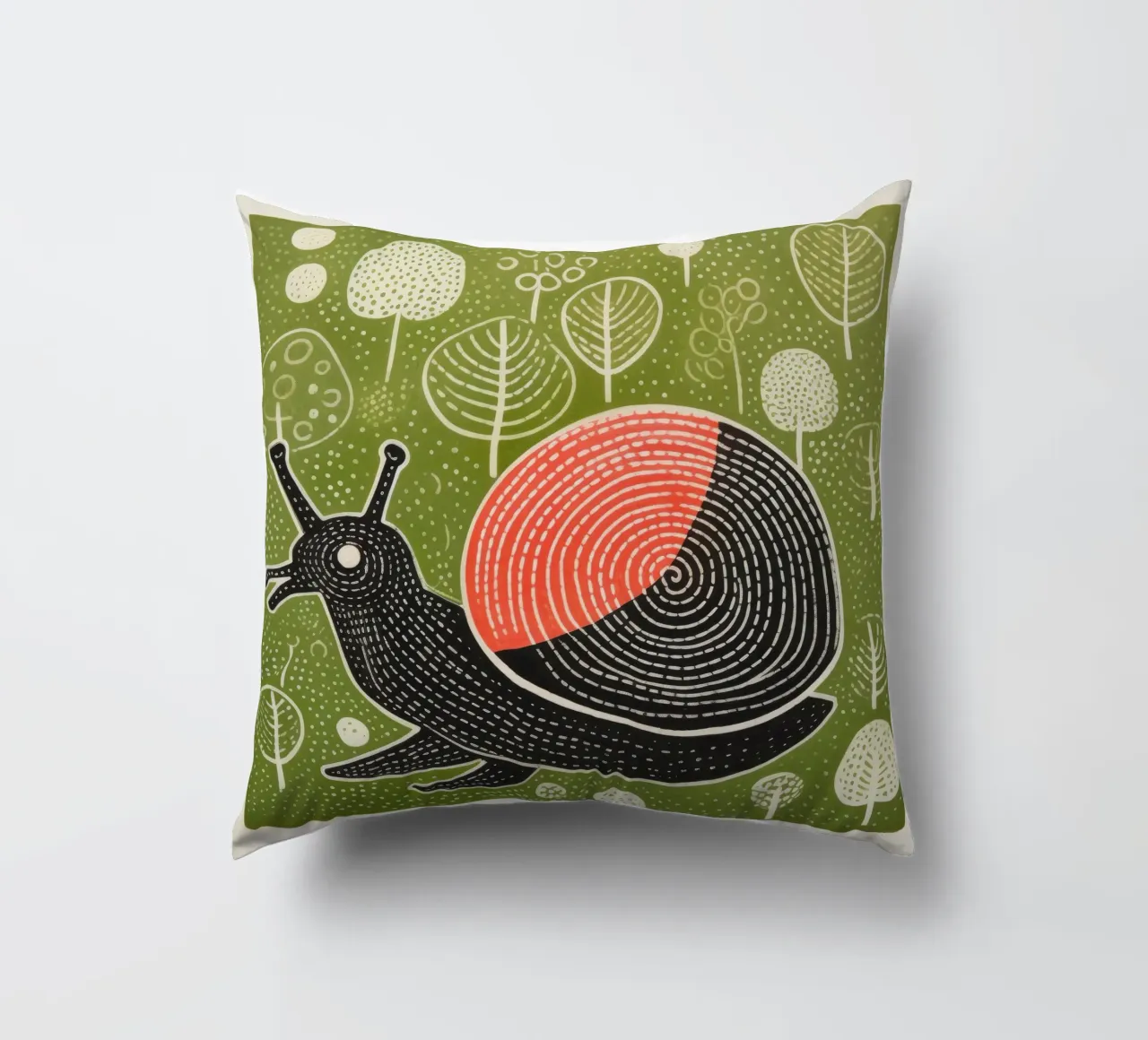 Lumaca verde 1 cuscino da Minimal Animal Art