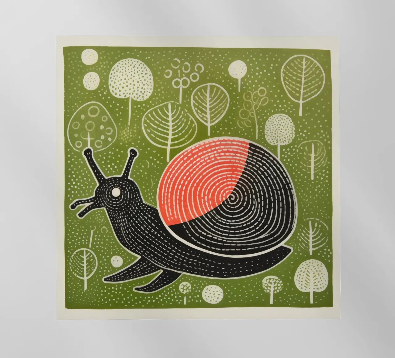 Lumaca verde 1 pellicola backlit da Minimal Animal Art