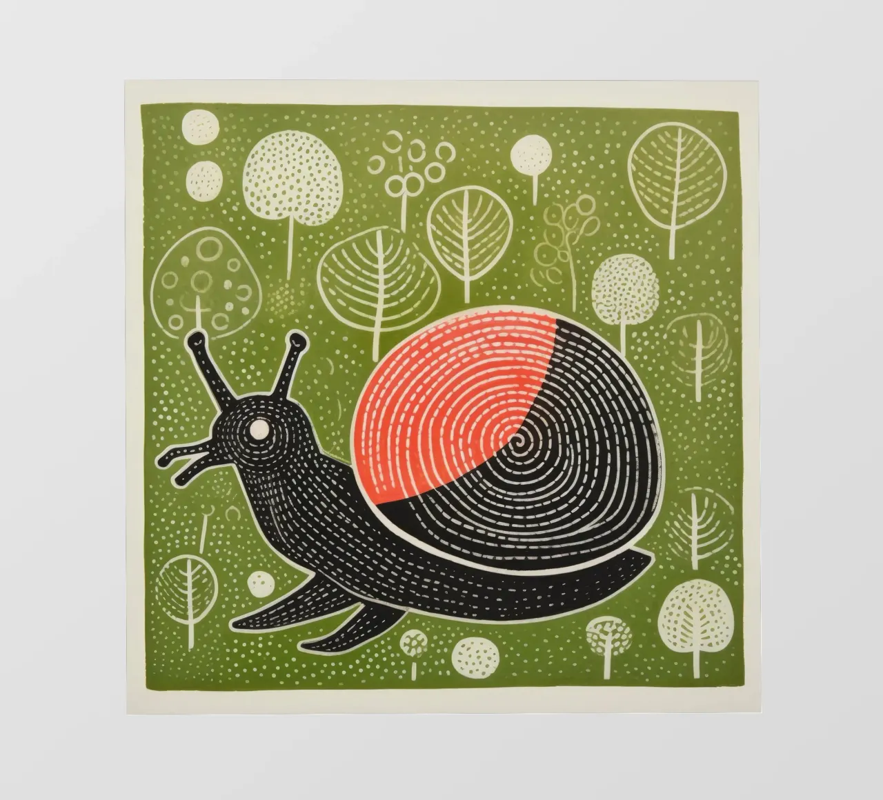 Lumaca verde 1 pellicola backlit da Minimal Animal Art