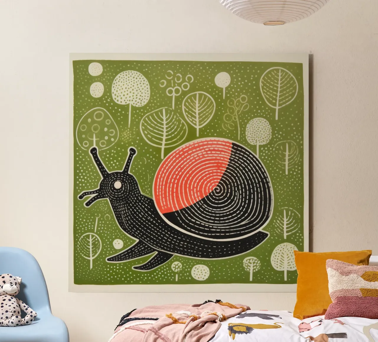 Lumaca verde 1 alluminio dibond da Minimal Animal Art