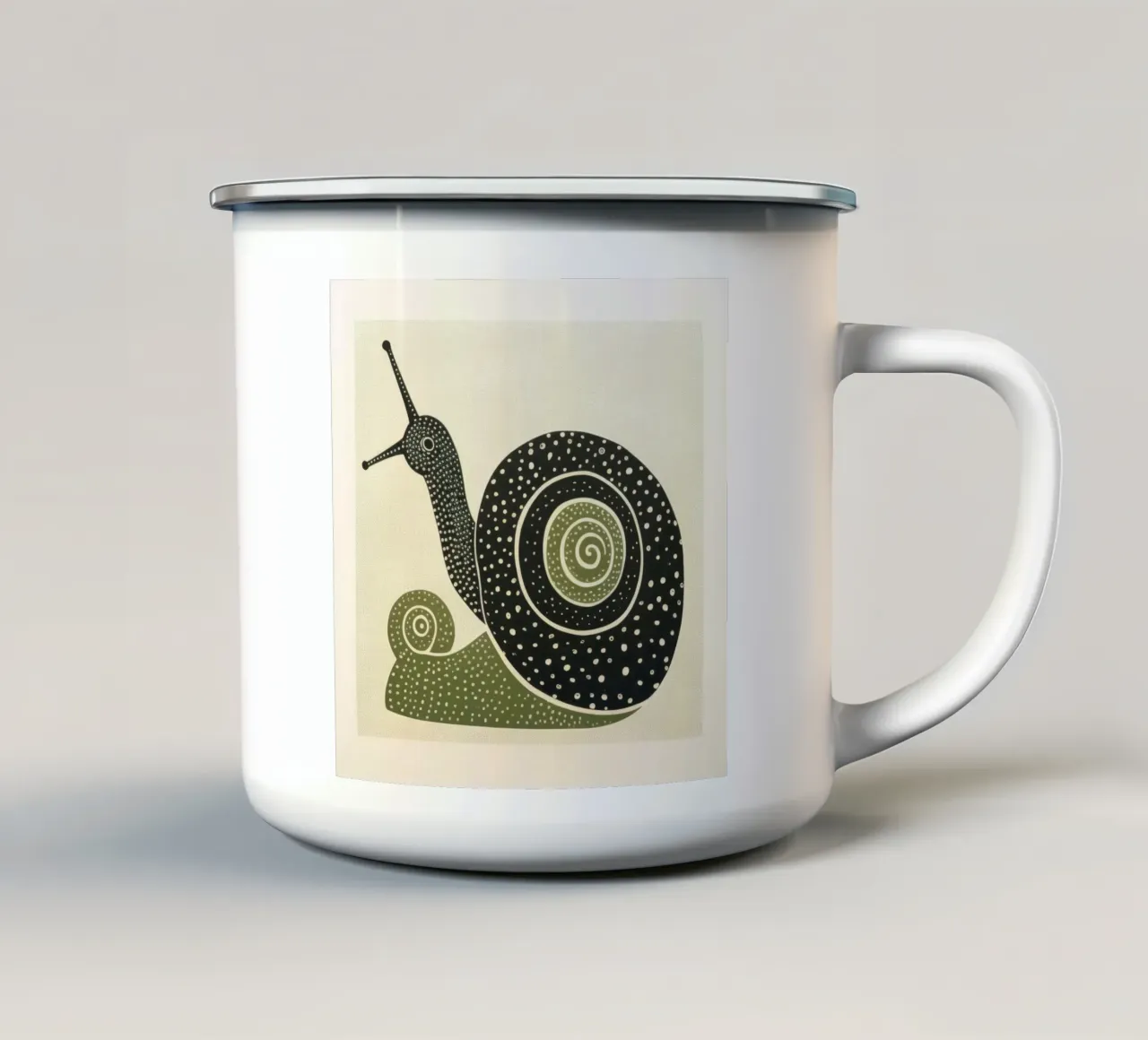 Lumaca verde 2 tazza in smalto da Minimal Animal Art
