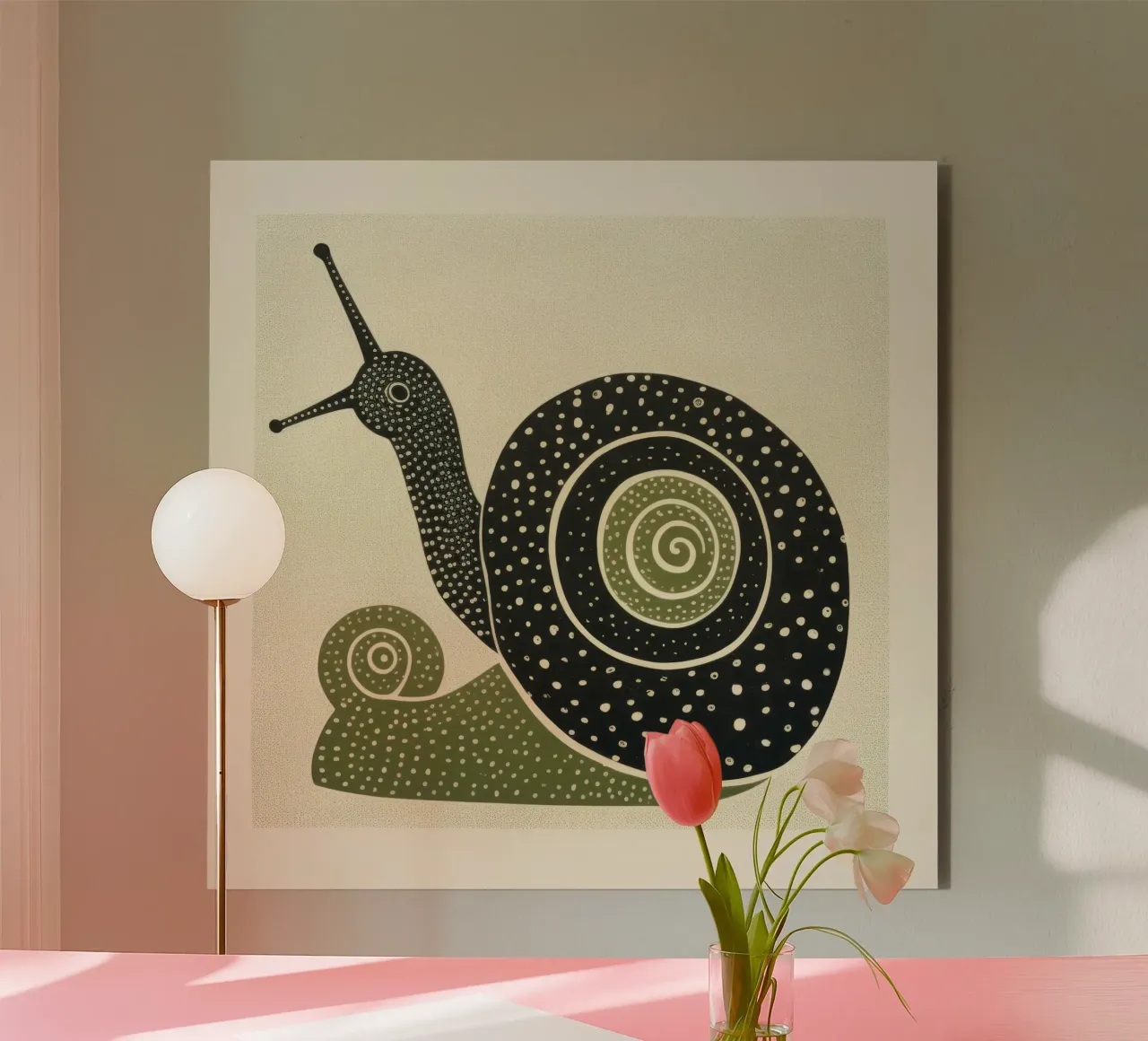 Lumaca verde 2 alluminio dibond da Minimal Animal Art