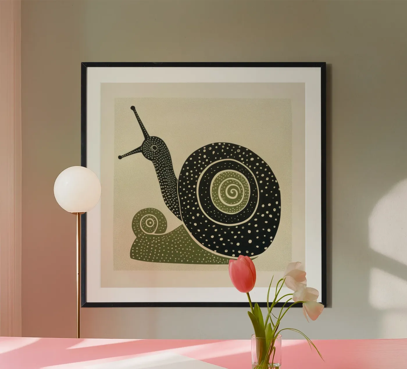 Escargot vert poster de Minimal Animal Art