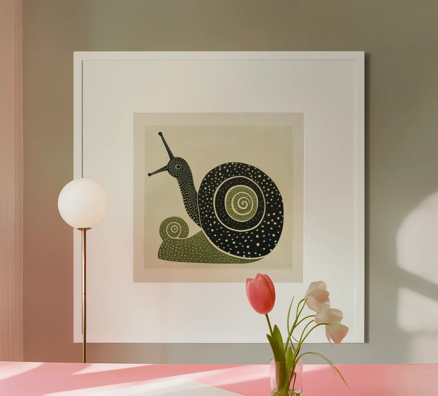 Green Snail poster da Minimal Animal Art