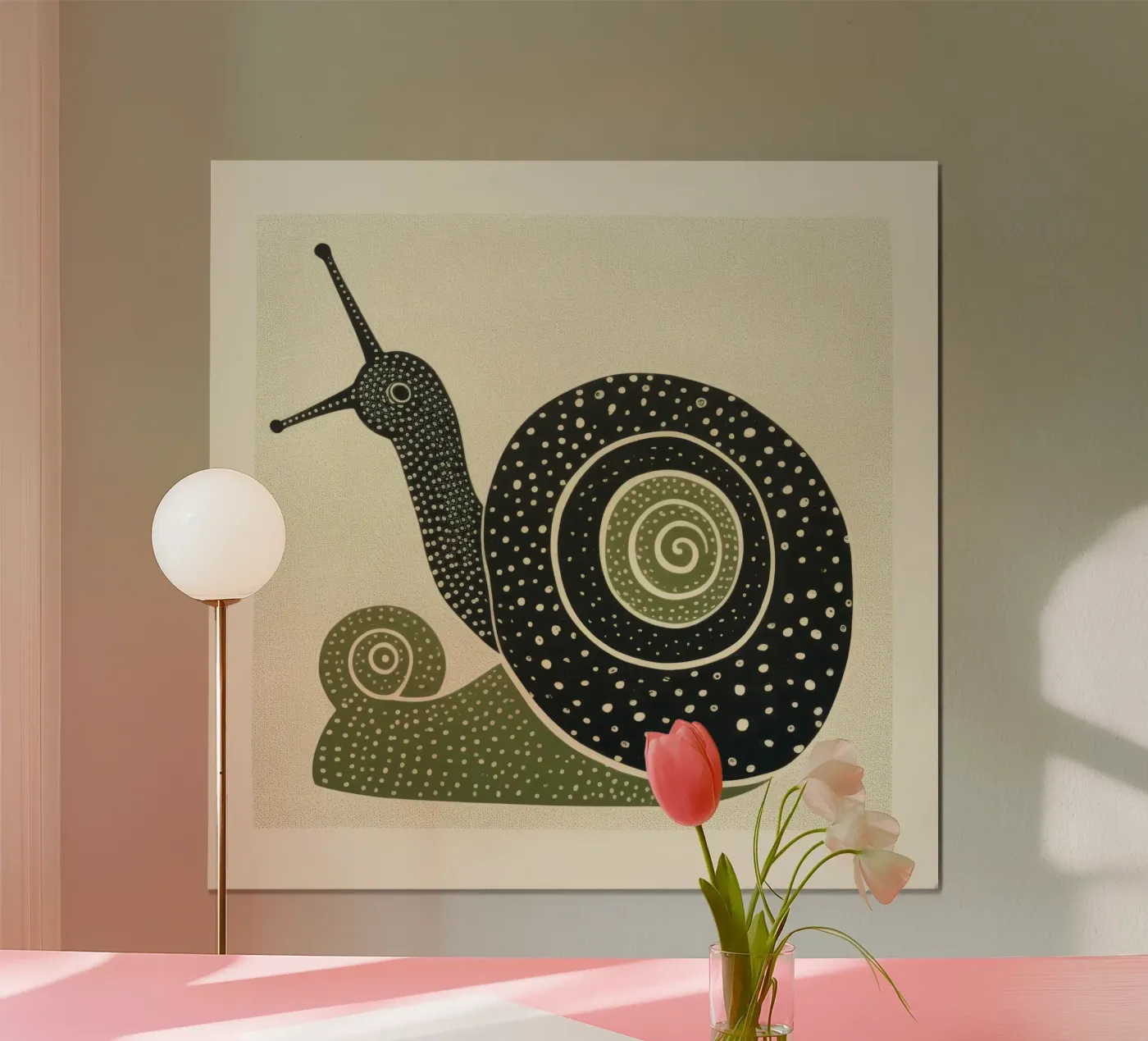 Escargot vert poster de Minimal Animal Art