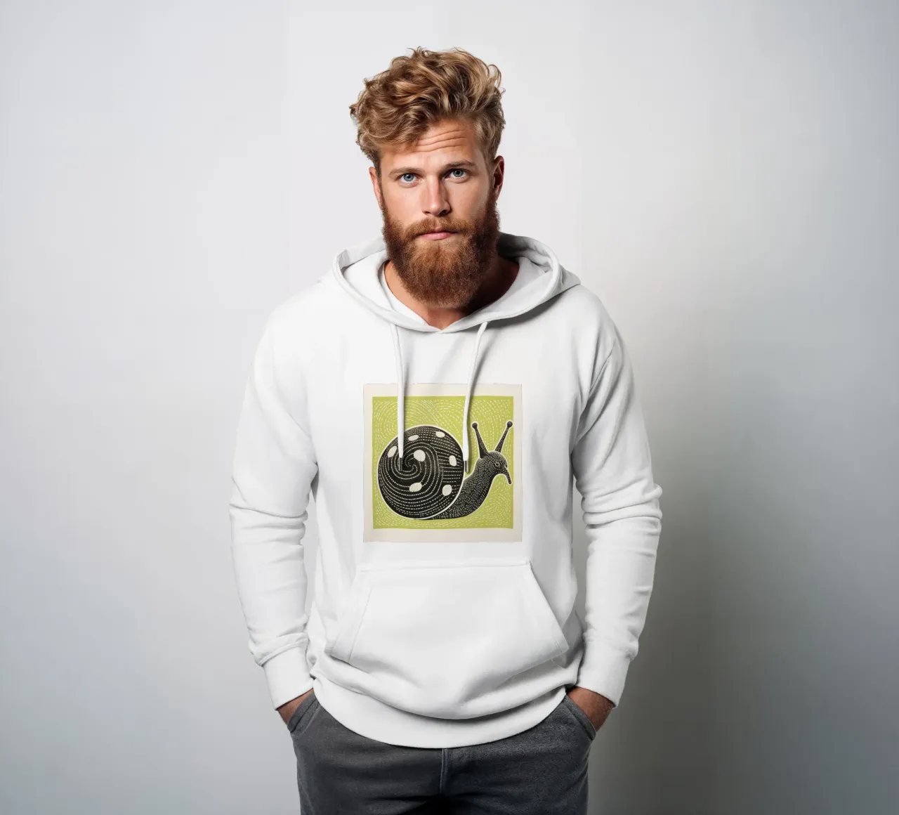 Lumaca verde 3 felpa con cappuccio da Minimal Animal Art