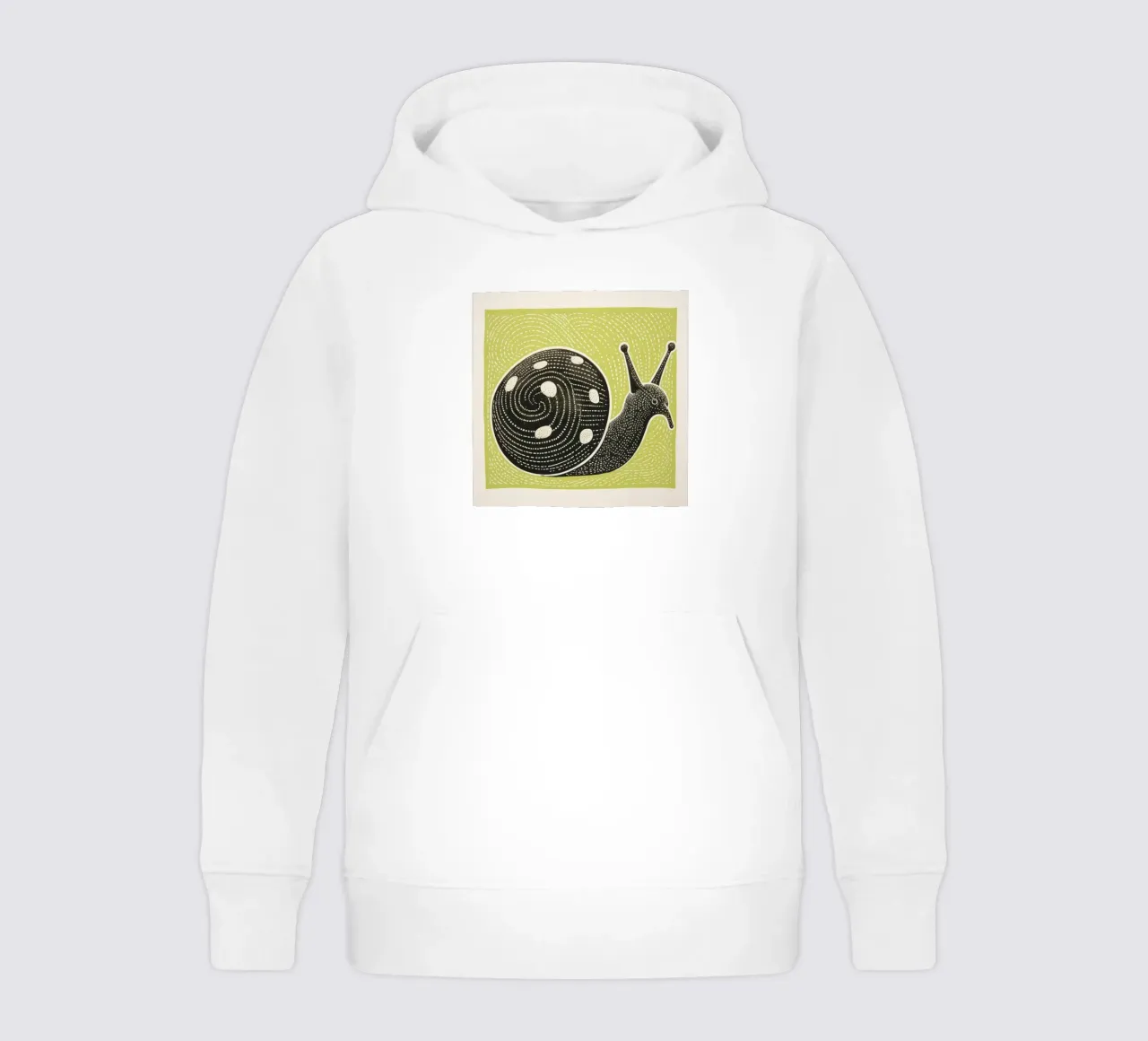 Lumaca verde 3 felpa bambino con cappuccio da Minimal Animal Art