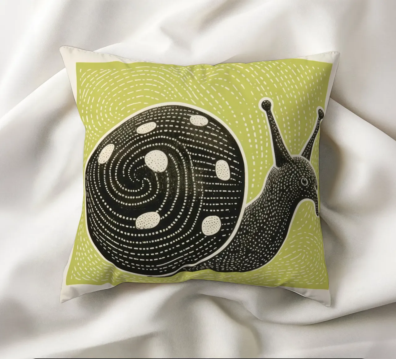 Lumaca verde cuscino da Minimal Animal Art