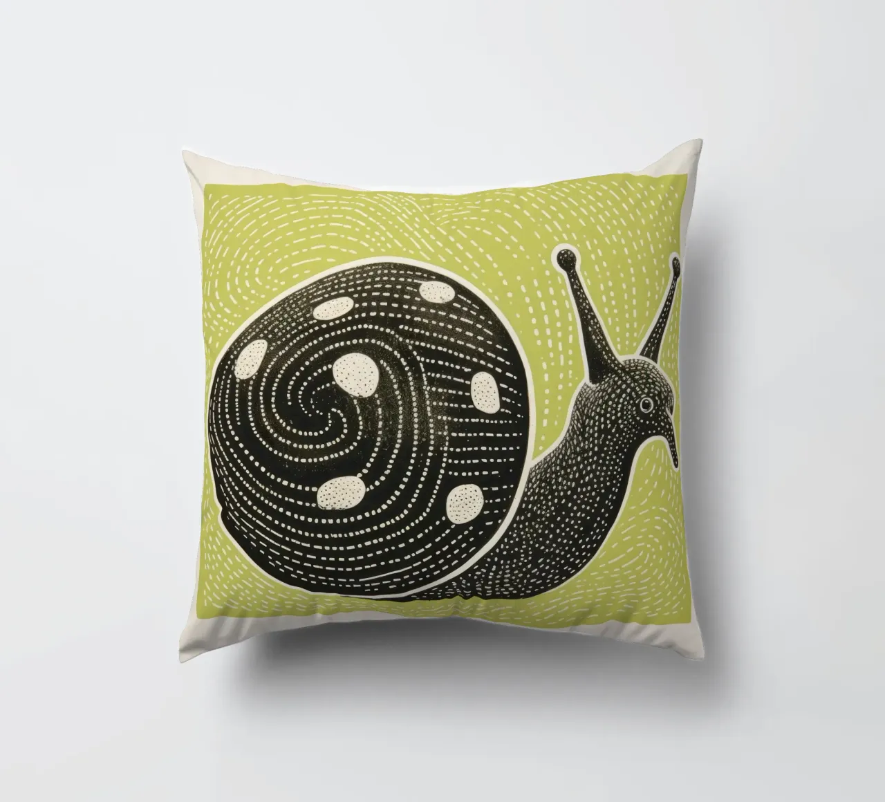 Lumaca verde cuscino da Minimal Animal Art